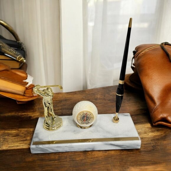 Vintage Golf desk pen holder & Thermometer set - Picture 9 of 10